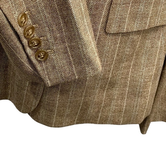 Ann Taylor Brown Tan Blue Wool Blend Blazer Jacket Loft Size 2 New - Picture 5 of 8